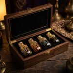 Zauq Pure Attar Connoisseur Vault 4x6ml Heirloom Oils in Velvet Box